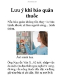 Lưu ý khi bảo quản thuốc