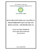 Luận văn Thạc sĩ Kinh tế: Quản trị nguồn nhân lực tại Công ty trách nhiệm hữu hạn Vật liệu Xây dựng Luận Hà - Chi nhánh Long An