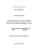 Luận văn: Chuyển dịch cơ cấu nông nghiệp huyện Thăng Bình, tỉnh Quảng Nam