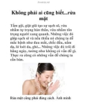 Không phải ai cũng biết...rửa mặt