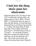 Cảnh báo khi dùng thuốc giảm béo sibutramin