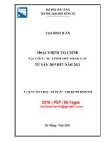 Luận văn Thạc sĩ Quản trị tài chính: Hoạch định tài chính tại Công ty TNHH Phú Minh Cát từ năm 2019 đến năm 2021