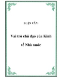 LUẬN VĂN: Vai trò chủ đạo của Kinh tế Nhà nước