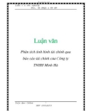 Luận văn: Phân tích tình hình tài chính qua báo cáo tài chính của Công ty TNHH Minh Hà