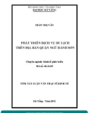 Tóm tắt luận văn Thạc sĩ Kinh tế Phát triển: Phát triển dịch vụ du lịch trên địa bàn Quận Ngũ Hành Sơn