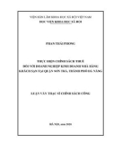 Luận văn Thạc sĩ Chính sách công: Thực hiện chính sách thuế đối với doanh nghiệp kinh doanh nhà hàng khách sạn tại quận Sơn Trà, thành phố Đà Nẵng