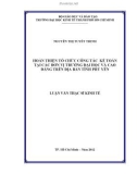 Luận văn Thạc sĩ kinh tế: Hoàn thiện tổ chức công tác hạch toán kế toán tại các đơn vị trường Đại học và Cao đẳng trên địa bàn Tỉnh Phú Yên