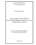 Luận văn Thạc sĩ Quản lý kinh tế: Quản lý đội ngũ giảng viên tại Trường Đại học Khoa học Xã hội và Nhân văn, Đại học Quốc gia Hà Nội