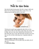 Nỗi lo táo bón