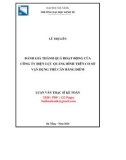 Luận văn Thạc sĩ Kế toán: Đánh giá thành quả hoạt động của Công ty Điện lực Quảng Bình trên cơ sở vận dụng thẻ cân bằng điểm