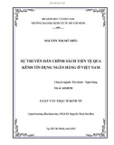 Luận văn Thạc sĩ Kinh tế: Sự truyền dẫn chính sách tiền tệ qua kênh tín dụng ngân hàng ở Việt Nam