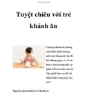 Tuyệt chiêu với trẻ khảnh ăn