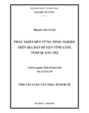 Tóm tắt Luận văn Thạc sĩ Kinh tế phát triển: Phát triển bền vững nông nghiệp trên địa bàn huyện Vĩnh Linh, tỉnh Quảng Trị