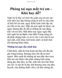 Phòng tai nạn mắt trẻ em Khó hay dễ?