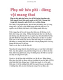 Phụ nữ béo phì - đừng vội mang thai