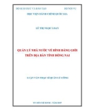 Luận văn thạc sĩ Quản lý công: Quản lý nhà nước về bình đẳng giới trên địa bàn tỉnh Đồng Nai