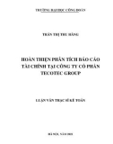 Luận văn Thạc sĩ Kế toán: Hoàn thiện phân tích báo cáo tài chính tại Công ty Cổ phần Tecotec Group