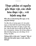 Thực phẩm có nguồn gốc thực vật, các chất hóa thực vật... với bệnh ung thư