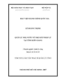 Tóm tắt Luận văn thạc sĩ Quản lý công: Quản lý nhà nước về trợ giúp pháp lý tại tỉnh Kiên Giang