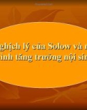 Đề tài Nghịch lý của Solow và mô hình tăng trưởng nội sinh