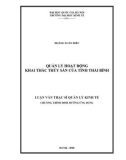 Luận văn Thạc sĩ Quản lý kinh tế: Quản lý hoạt động khai thác thủy sản của tỉnh Thái Bình