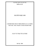 Luận văn Thạc sĩ Luật học: Cấm phân biệt đối xử trong pháp Luật lao động Việt Nam - Thực trạng và một số kiến nghị