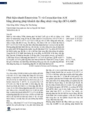 Phát hiện nhanh Enterovirus 71 và Coxsackievirus A16 bằng phương pháp khuếch đại đẳng nhiệt vòng lặp (RT-LAMP)