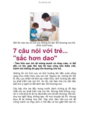 7 câu nói với trẻ... sắc hơn dao