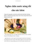 Ngâm chân nước nóng tốt cho sức khỏe