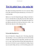 Trẻ bị phát ban vào mùa hè