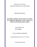 Luận văn Thạc sĩ Kinh tế: Hệ thống thông tin kế toán tại công ty TNHH MTV PROVIMI - Thực trạng và một số giải pháp hoàn thiện