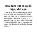 Hoa dâm bụt chữa hồi hộp, khó ngủ