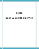 ĐỒ ÁN TỐT NGHIỆP - Quản Lý Cán Bộ Giáo Viên