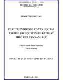 Tóm tắt Luận án Tiến sĩ Khoa học giáo dục: Phát triển đội ngũ cố vấn học tập trường Đại học Sư phạm Kỹ thuật theo tiếp cận năng lực