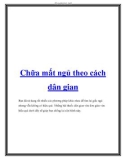 Chữa mất ngủ theo cách dân gian