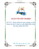 luận văn: Hoàn thiện kế toán nghiệp vụ bán hàng nội địa ở công ty xuất nhập khẩu nông sản thực phẩm Hà Nội