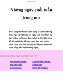 Những ngày cuối tuần trong mơ