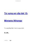 Từ vựng sơ cấp bài 13- Minnano Nihongo