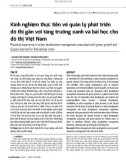 Kinh nghiệm thực tiễn về quản lý phát triển đô thị gắn với tăng trưởng xanh và bài học cho đô thị Việt Nam