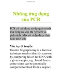 Những ứng dụng của PCR