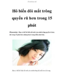 Hô biến đôi mắt trông quyến rũ hơn trong 15 phút