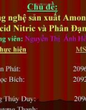 Công nghệ sản xuất Amoniac, Acid Nitric và Phân Đạm