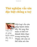 Thử nghiệm vắc-xin đặc biệt chống u tuỷ