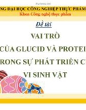 VAI TRÒ CỦA GLUCID VÀ PROTEIN TRONG SỰ PHÁT TRIỂN CỦA VI SINH VẬT