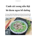 Canh cải xoong nấu thịt bò thơm ngon bổ dưỡng