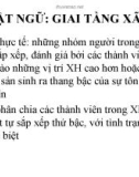 THUẬT NGỮ: GIAI TẦNG XÃ HỘI