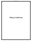 Things in bathroom