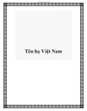 Tên họ Việt Nam