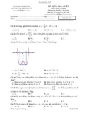 Đề kiểm tra 1 tiết môn Giải Tích 12 - THPT Krông Nô - Mã đề 009