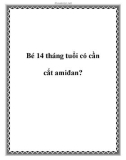 Bé 14 tháng tuổi có cần cắt amiđan?